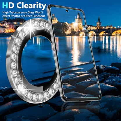 Zeking 2 Set for Motorola Razr 70/ Razr 2026 Camera Lens Protector Bling - color: Bling Silver