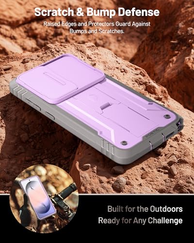 Poetic Revolution Case for Samsung Galaxy S26 Ultra, [Slide Camera Cover], [20FT Mil-Grade Drop Tested], Full-Body Military Grade Rugged Dual-Layer Shockproof Cover with Kickstand, Purple - color: Purple, size: Galaxy S26 Ultra
