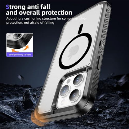 Magnetic for iPhone 13 Pro Case, Compatible with MagSafe, Shockproof Dustproof Drop Proof, Military Grade Double Layer Protection, Black/Clear - color: Magnetic Black/Clear, size: iPhone 13 PRO