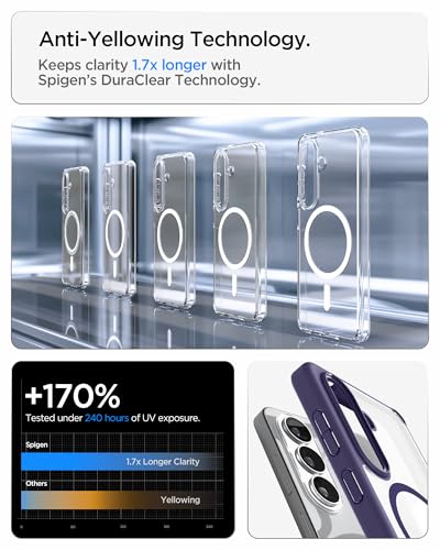 Spigen for Galaxy S26 Plus Case, Ultra Hybrid MagFit [Anti-Yellowing] [Compatible with MagSafe] [Fast Wireless Charging] - Deep Purple - color: Deep Purple, size: Galaxy S26 Plus