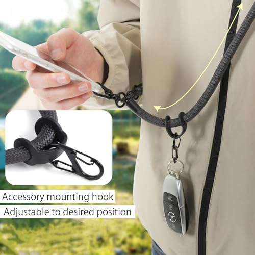 kazworks Cell Phone Lanyard Phone Strap Crossbody Thick Rope Phone Sling 49in-65in(125cm-165cm) Adjustable - color: Olive, size: Large