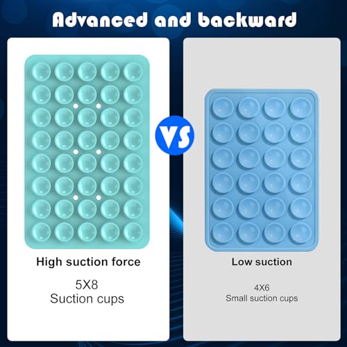 Double Sided Silicone Suction Phone Holder Mount, Silicon Accessory for iPhone and Android, Hands-Free Mirror Shower Phone Holder, TikTok Videos and Selfies (Combo H) - color: Combo H