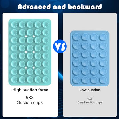 Double Sided Silicone Suction Phone Holder Mount, Silicon Accessory for iPhone and Android, Hands-Free Mirror Shower Phone Holder, TikTok Videos and Selfies (Combo H) - color: Combo H