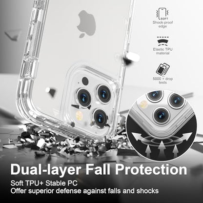 Follaroma for iPhone 14 Pro Case, Shockproof, Crystal Clear | Heavy Duty Shockproof Protection Phone Cases, Anti-Drop, Military Grade Dual Layer Transparent Rugged Protective Cover, 6.1" - color: Clear, size: iPhone 14 Pro 6.1‘’
