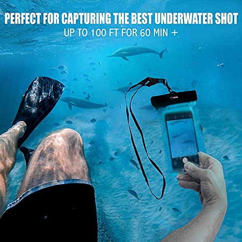 Kona Submariner Floating Waterproof Case - Universal Phone Pouch Compatible for iPhone 14 13 12 Pro Max XS Plus Samsung Galaxy S22 Cell Phones Up to 7.5", IPX8 Cellphone Dry Bag for Vacations - 2 Pack - color: Floating 2 Pack