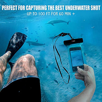 Kona Submariner Floating Waterproof Case - Universal Phone Pouch Compatible for iPhone 14 13 12 Pro Max XS Plus Samsung Galaxy S22 Cell Phones Up to 7.5", IPX8 Cellphone Dry Bag for Vacations - 2 Pack - color: Floating 2 Pack