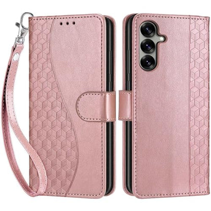 for Samsung Galaxy S25 Wallet case, Rose Gold | 3 Card Holders, Kickstand, Shockproof TPU Shell, PU Leather, Magnetic Closure, Protective Flip Folio Cover, Women - color: 5