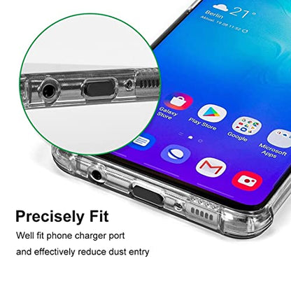 5PCS USB C Dust Plug & 28x Phone Speaker Mesh Dustproof Adhesive Stickers for iPhone Duo /18/17/16/15 Pro Max, Samsung Galaxy S23, S22, S21, Type-C Port on Smartphone, Anti Dust Kit with Tweezers