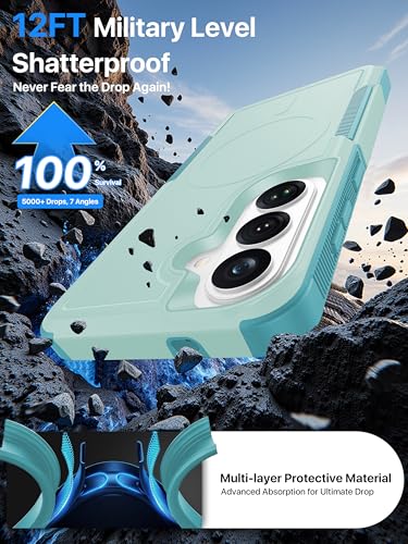 for Samsung Galaxy S26 Case Rugged Dual-Layer Shockproof Mintgreen | Fit for Magsafe, Heavy Duty Military-Grade Protection, Matte Finish Scratch Resistant Anti-Fingerprint, S 26 Phone Case - color: Mintgreen