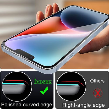 IMBZBK Screen Protector for iPhone 14, Tempered Glass, 3+3 Pack - color: 14-Transparent