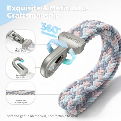 SURPHY Elastic Phone Wrist Strap, Phone Lanyard, Key Chain Lanyards - color: Gray Pink