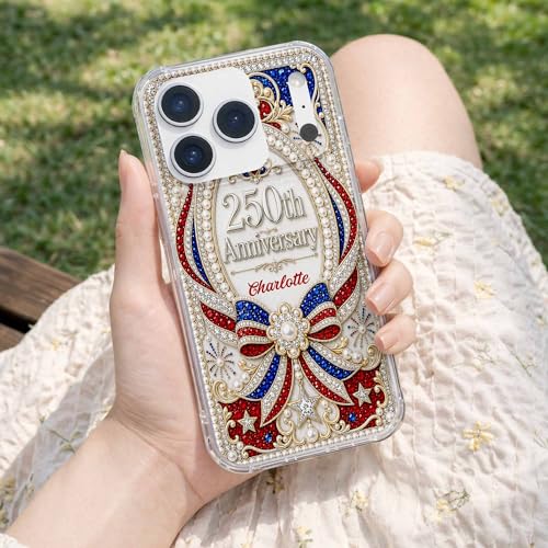 USA 250th Anniversary, Personalized Clear Phone Case, Gift for Patriots
