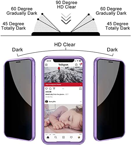 Magnetic Titanium for iPhone 14 Plus Privacy Screen Case Full Body Cover - color: Purple Titanium, size: iPhone 14 Plus