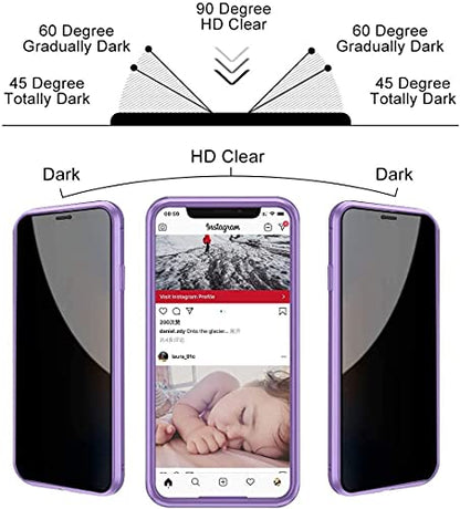 Magnetic Titanium for iPhone 14 Plus Privacy Screen Case Full Body Cover - color: Purple Titanium, size: iPhone 14 Plus