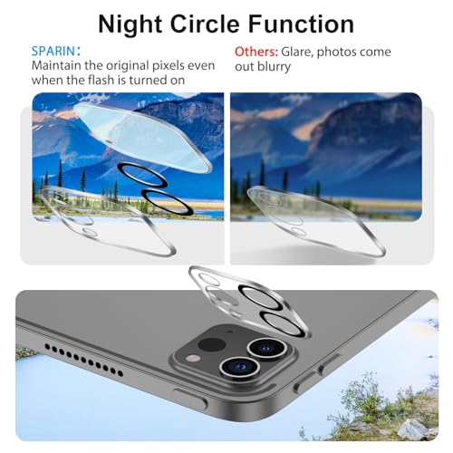 SPARIN Screen Protector for iPad Pro 12.9 [2022/2021/2020-6th/5th/4th] | 2pcs Camera Lens Protector+ 2pcs Tempered Glass for iPad Pro 12.9 inch, Support Apple Pencil & Case Friendly - size: iPad Pro 12.9 inch 4th/5th/6th