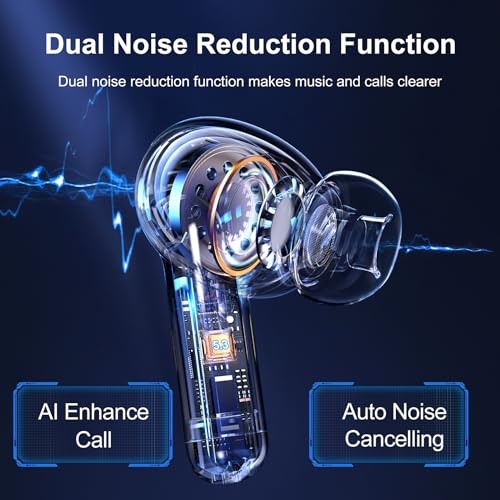 Ear buds, Wireless Earbuds, 56Hrs, BT5.3 Headphones, ENC, IPX7 for iPhone