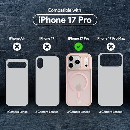 Incipio - Fog iPhone 17 Pro, Magsafe Compatible Phone Case, 10ft Drop Tested, Ultra Durable & Shock Absorbing, Scratch Resistant & Slim Profile (Pink) - color: Pink, size: iPhone 17 Pro