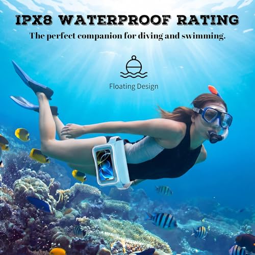 Ipx8 Waterproof Fanny Pack, 1 Pack Floating Waterproof Phone Pouch Touchscreen Dry Bag with Adjustable Waist Strap for Beach, Swimming, Kayaking, Boating, Fits Phones up to 8.5"(Blue) - color: Blue