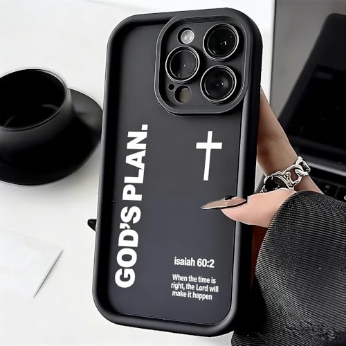GOD HAS Plan Phone Case for iPhone 12/13/14/15/16/17 Pro Max, GOD HAS Plan Motivational Phone Case, Full-Coverage Drop Protection Case (Black,for 16PRO) - color: Black, size: For 16PRO