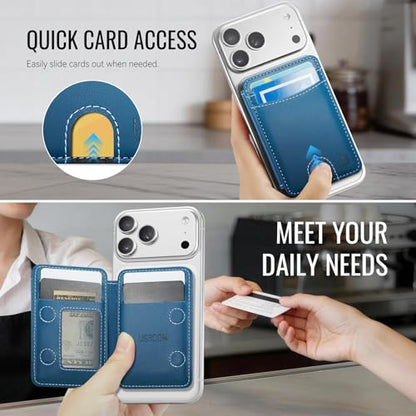 for Magsafe Wallet Magnetic RFID Blocking Card Holders, Blue - color: Blue