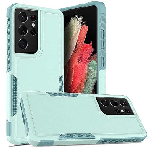 for Samsung Galaxy S24 Ultra Case: Dual Layer Protective Heavy Duty Cell Phone Cover Shockproof Rugged with Screen Protector - Military Protection Bumper Tough - Samsung Galaxy S24 Ultra 2024, Green - color: Mint Green (PC) + Mint Green (TPU)