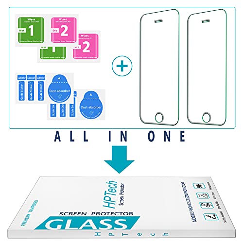 2 Pack Screen Protector for iPhone SE 2016/5S/5/5C Tempered Glass - color: Clear-iPhone SE 2016