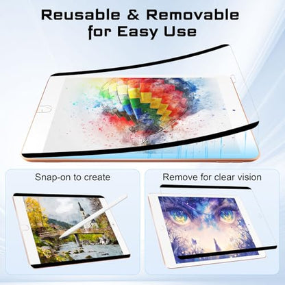 Magnetic Paper Screen Protector for iPad 9th/8th/7th Generation (10.2-Inch, 2021/2020/2019), Detachable and Reusable Nano Adsorption High Sensitive Anti Glare Matte Film for Writing&Drawing - size: Magnetic iPad 10.2inch