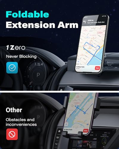 1Zero for MagSafe CD Phone Holder for Car, Foldable Longarm CD Phone Mount - style: Strong-17 N54 Magnets
