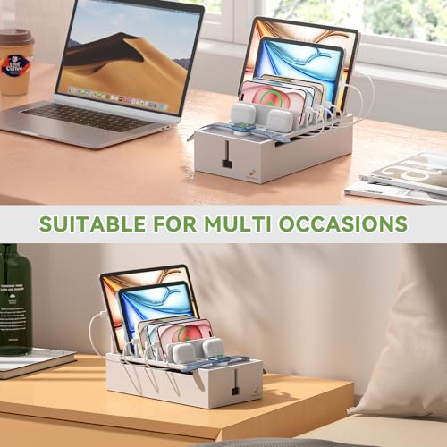 Pezin & Hulin Bamboo Charging Dock Station for Electronic Devices-White - color: White