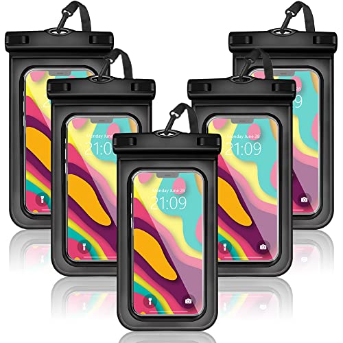 wyyw 5 pcs Universal Waterproof Phone Pouch, Cellphone Dry Bag IPX8 Underwater Waterproof Case Compatible with iPhone 12/11 Pro Max/Pro/8 Plus, Galaxy S21/S20/S10/Note 20/10/9, Plus Phones up to 6.8" - color: multi color 3