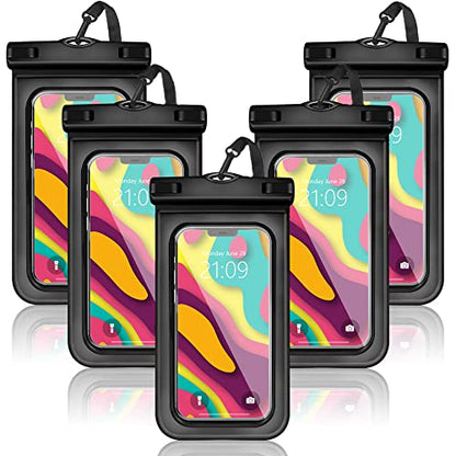 wyyw 5 pcs Universal Waterproof Phone Pouch, Cellphone Dry Bag IPX8 Underwater Waterproof Case Compatible with iPhone 12/11 Pro Max/Pro/8 Plus, Galaxy S21/S20/S10/Note 20/10/9, Plus Phones up to 6.8" - color: multi color 3