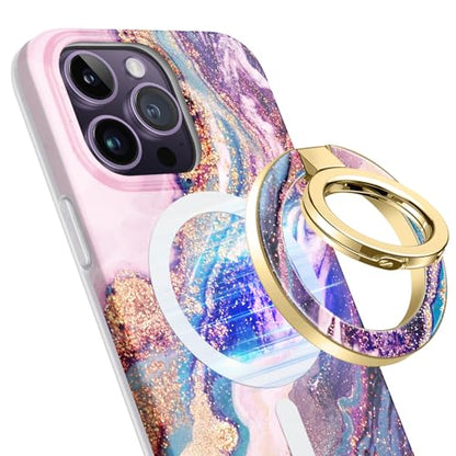 GVIEWIN Magnetic Phone Ring Holder, Compatible with MagSafe Phone Grip - color: Dreamland River/Purple