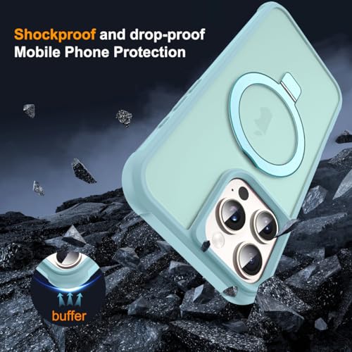 SKYLMW Compatible with iPhone 16 Pro Case with Stand,Blue | iPhone 16 Pro Phone Case 6.3",Magnetic Ring Stand,Compatible with MagSafe,Military-Grade Protection,Great Grip Feeling - color: Blue, size: Iphone 16 Pro