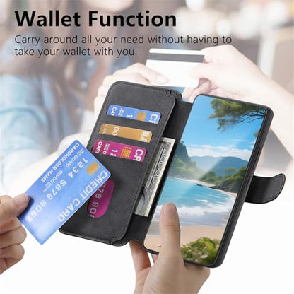 2 in 1 Wallet Case for Samsung Galaxy S26+ Plus CMG Black | PU Leather Magnetic Flip Folio Case with RFID Blocking Card Holder, Credit Card Slots Kickstand, Shockproof Protective Cover - color: Black, size: Samsung Galaxy S26+