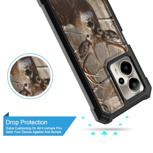 for Cricket Outlast 5G 2024 Case (SN509C),AT&T Motivate Pro 5G (SN509A) w/[Built-in Screen Protector] Dual Layer Shockproof [Military-Grade][Full-Body] Protective Cover Women Man Tree Camo Deer Hunt - color: BLD IN DEER CAMO