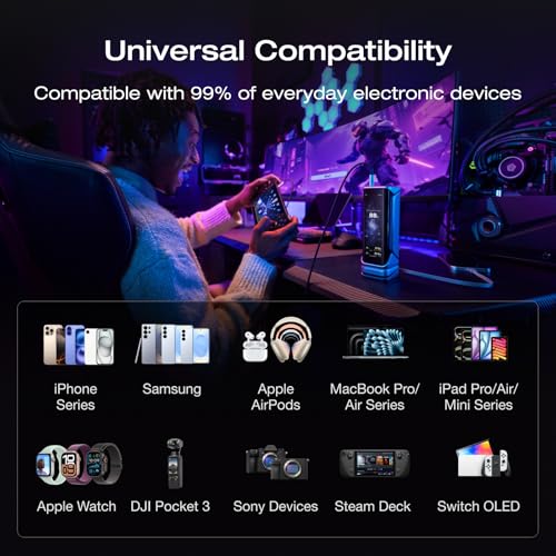EF ECOFLOW Rapid Pro X Power Bank, 27650mAh 4-Part with 300W Output, Portable Charger with 140W Built-in Cable, for MacBook, iPhone, Laptops, and More - color: Dark Black