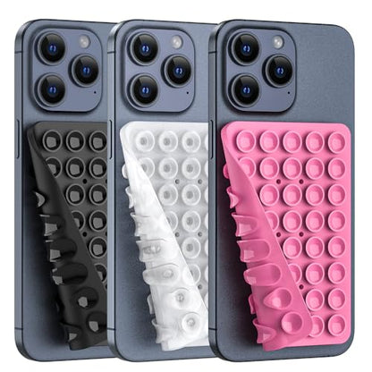 Double Sided Silicone Suction Phone Holder Mount, Silicon Accessory for iPhone and Android, Hands-Free Mirror Shower Phone Holder, TikTok Videos and Selfies (Combo G) - color: Combo G