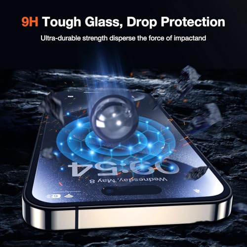 KUZOOM 2Pack HD Tempered Glass Screen Protector for iPhone 15 Pro Max - color: Transparent 15Pro Max