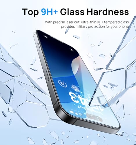 BXYJY for iPhone 16 Pro Max Screen Protector (2 Pack), Installation Frame - size: iPhone 16 Pro Max, 6.9"