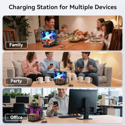288W 8-Port GaN Charging Station with Dividers for iPhone 18 Pro/Duo