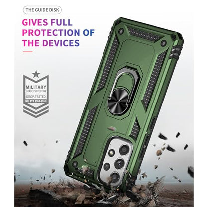 for Samsung A53 5G Case, Galaxy A53 5G Case with HD Screen Protector, [Military Grade 16ft. Drop Tested] Ring Shockproof Protective Phone Case for Samsung Galaxy A53 5G,ArmyGreen - color: Samsung Galaxy A53 5G Case Armygreen