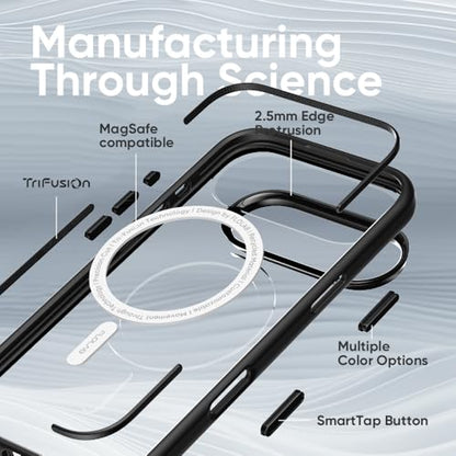 FLOLAB Surtect Tri-Fusion Magnetic for iPhone 17 Air Case Protective Slim Design Magsafe Compatible Military Grade - Black Clear - color: Black Clear, size: iPhone 17 Air