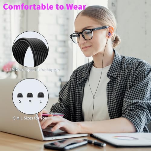 3.5mm Headphones Wired Earbuds for Laptop School Computer PC,Purple - color: Purple