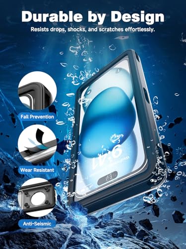 APRUT Waterproof Phone Pouch Case 7.5", 2025 Upgraded IPX8 Waterproof Phone Case for Snorkeling, Universal Fit for iPhone 16 Pro Max 15 14 13, Galaxy S25, Beach Vacation Essentials (Black) - color: Black-90% Pick