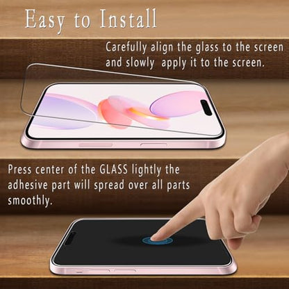 2+2 Pack Screen Protector for iPhone 15 6.1 inch Tempered Glass - size: (Standard)iPhone 15 6.1 Inch