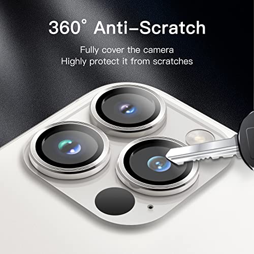 JETech Camera Lens Protector for iPhone 14 Pro/14 Pro Max, Silver, 1 Set - color: Silver