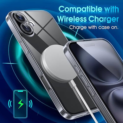 Supdeal Crystal Clear Case for iPhone 16, [Not Yellowing] [Camera Protection] [Military Grade Drop Tested] Transparent Shockproof Protective Soft Silicone Slim Cover, 6.1 inch, Transparent - color: Transparent, size: iPhone 16