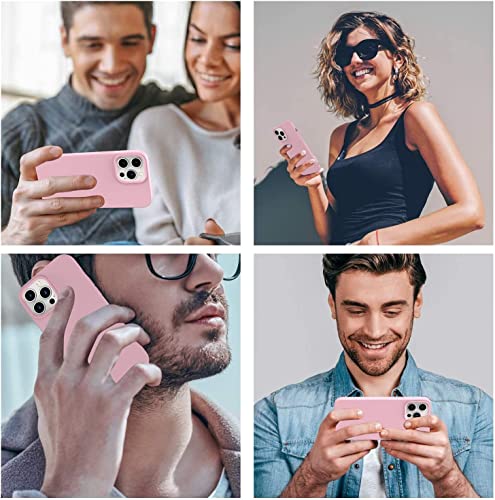 Compatible with iPhone 14 Pro Max Case 6.7, Slim Silicone 3 Layers Full Covered Soft Gel Rubber Cover Protective Phone Case with Anti-Scratch Microfiber Lining (Pink) - color: Pink, size: iPhone 14 Pro Max