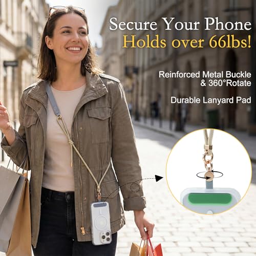 Phone Lanyard Crossbody Adjustable Strap for Travel Outdoor Khaki - color: Khaki