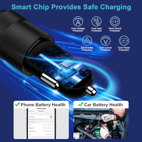 iPhone 17e 16e 17 Pro Max Fast Car Charger USB C for iPhone 17e/17 Pro/17 - color: Black
